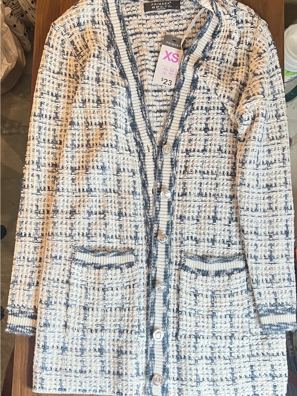 Tweed Longline Cardigan (sz. XS)